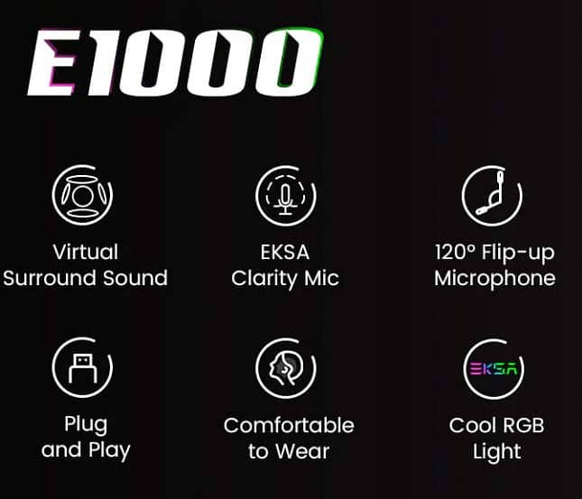 Eksa RGB Gaming Headphones 8