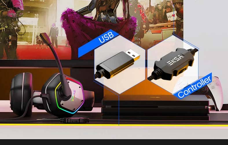 Eksa RGB Gaming Headphones 11