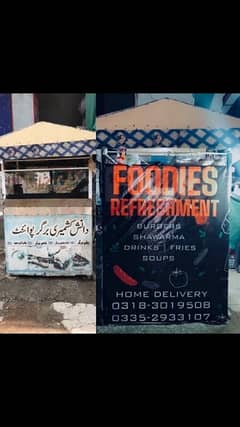 big sized stall for sale for burger and shawarma ( running business)