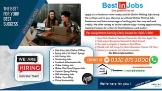 Assignment Writing Jobs Daily Income:1500 to 2500 Per Assignment/-