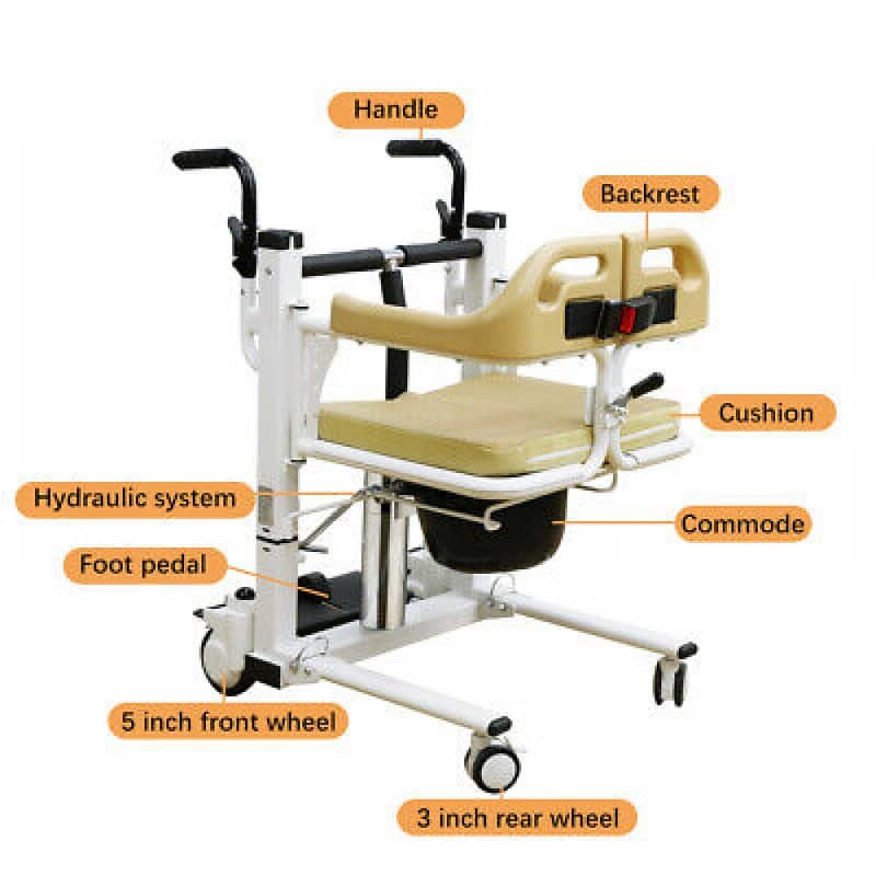 Hydraulic Patient Lift & Transfer Wheelchair | commode chair price 0