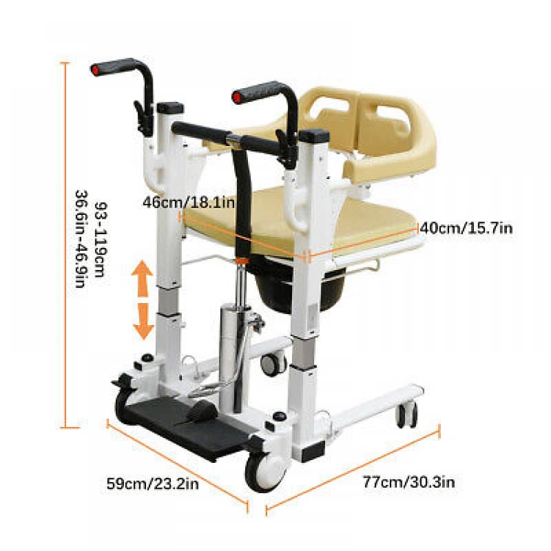 Hydraulic Patient Lift & Transfer Wheelchair | commode chair 1