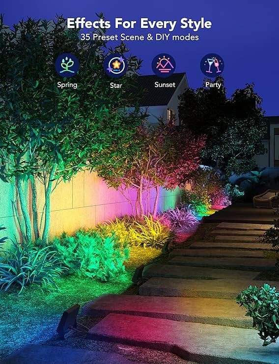 Govee RGBIC Flood Lights, LED Landscape Lighting with 28 Scene 2