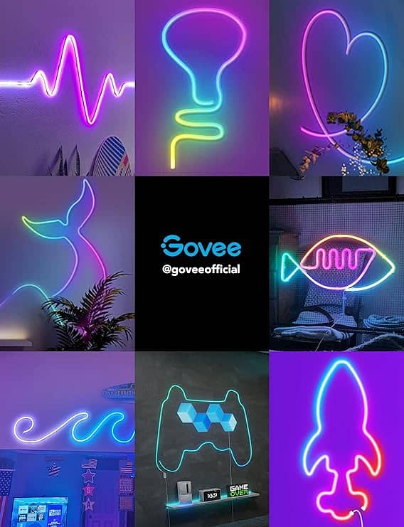 Govee RGBIC Neon Strip Lights with Music Sync, DIY Design, Works 69*. 4