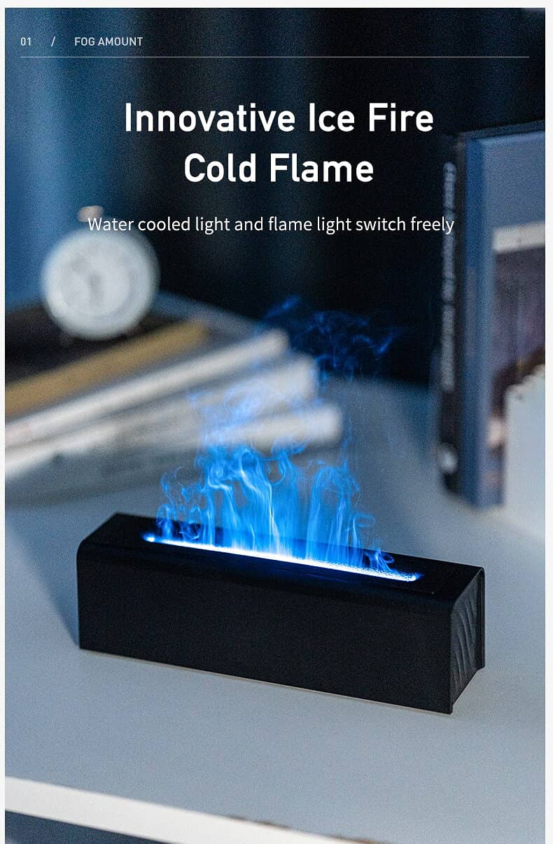 Colorful Simulation Flame Humidifier. 1