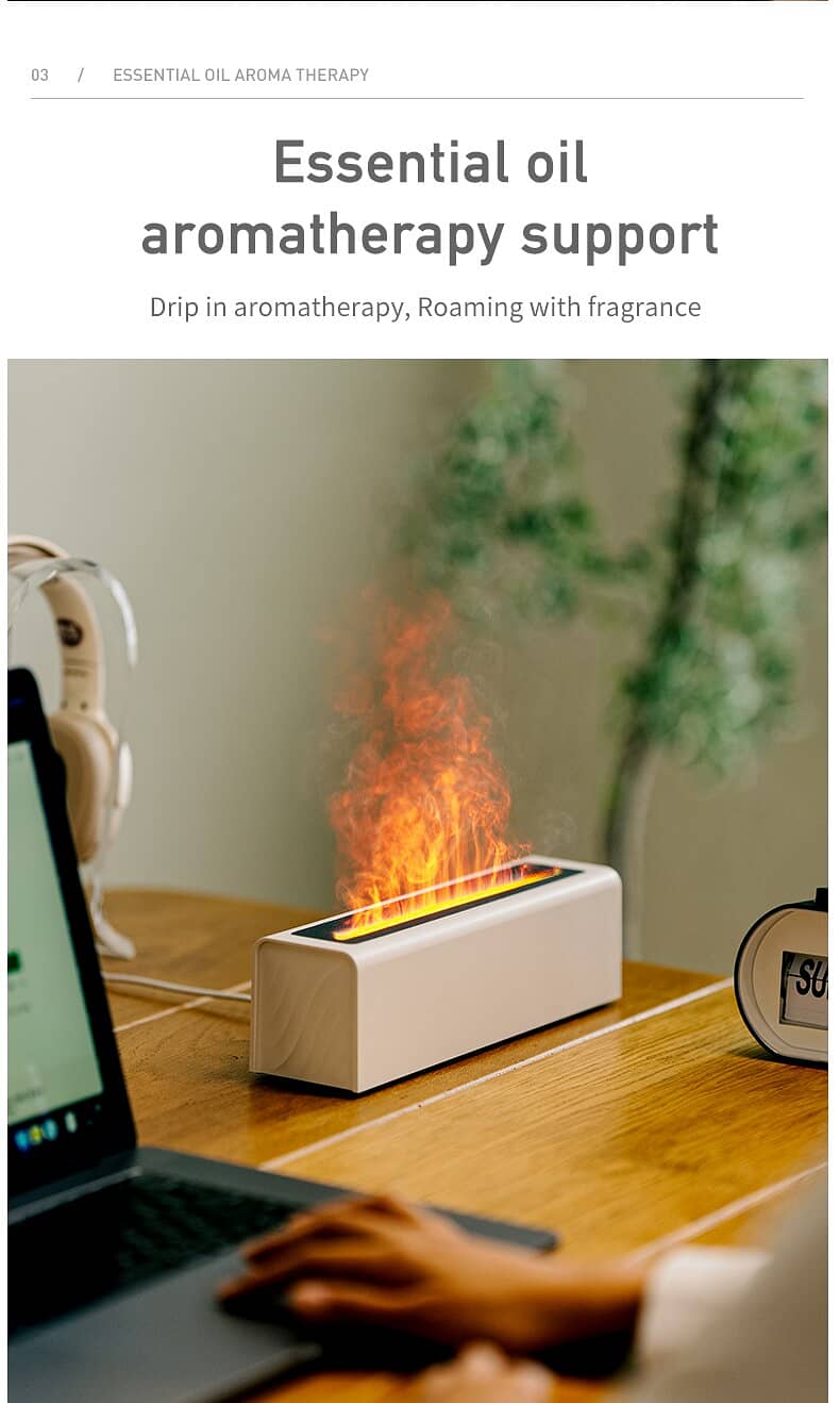 Colorful Simulation Flame Humidifier. 3