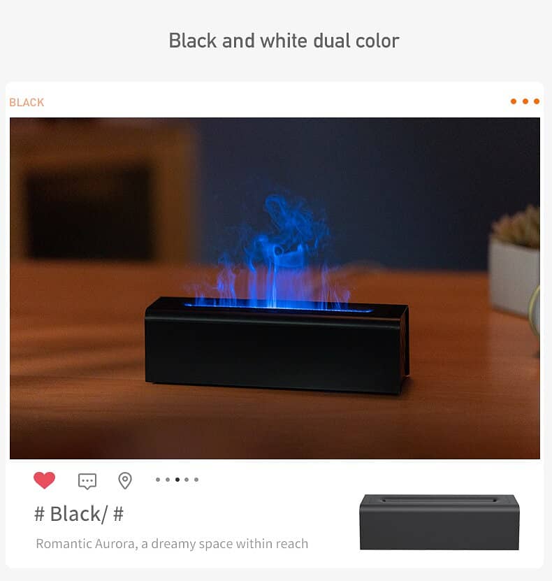 Colorful Simulation Flame Humidifier. 12