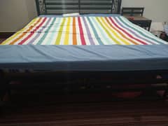 Queen Size Double Bed Rod Iron Slightly Used With Mattress