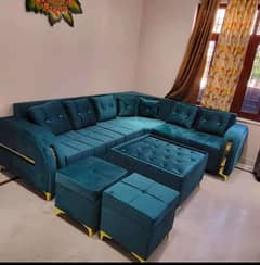 L shaped sofa har dazan ke prize alag ha