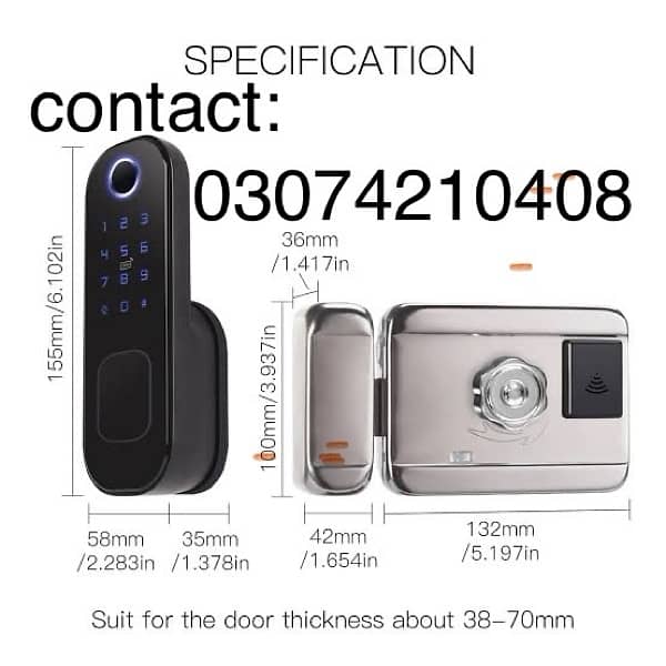 Handle less Wifi Wireless Smart Door lock Access Control 0