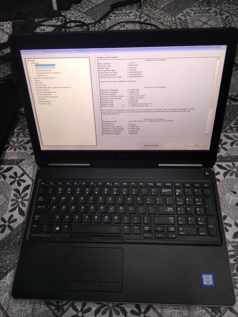 Graphic laptop Dell 7510 2gb quadro m1000m corei7 6820hq 16gb 256ssd. 1