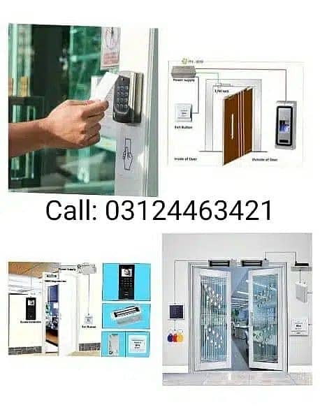 Wifi Smart handle  Electric Access control fingerprint glass door lock 0