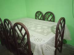 Wooden dining table with 6 chairs 0