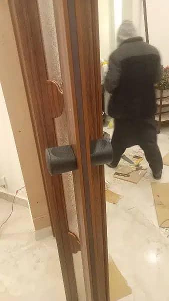 partitoin / folding door lasani door wallpaper PVC panel /fluted panel 1