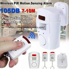 Motion Sensor Alarm with 2 Remotes Anti Burglar 105dB Loud Siren