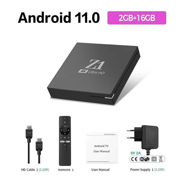 Original ATV Z1 TV Box, Android 12.0, Allwinner H616, 8GB, 128GB, 2.4G 7