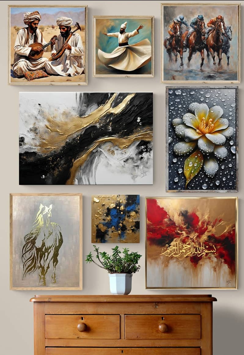 All types of Handmade Painting available with home delivery wall decor 19