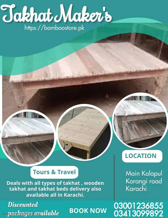takhat / wooden takhat / bench / table / takhat bed sale in karachi 2