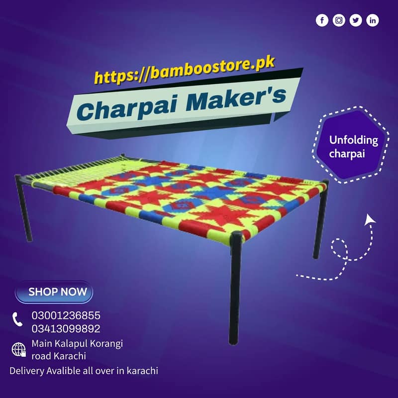 folding charpai/unfolding charpai/sleeping bed/iron charpai in karachi 2