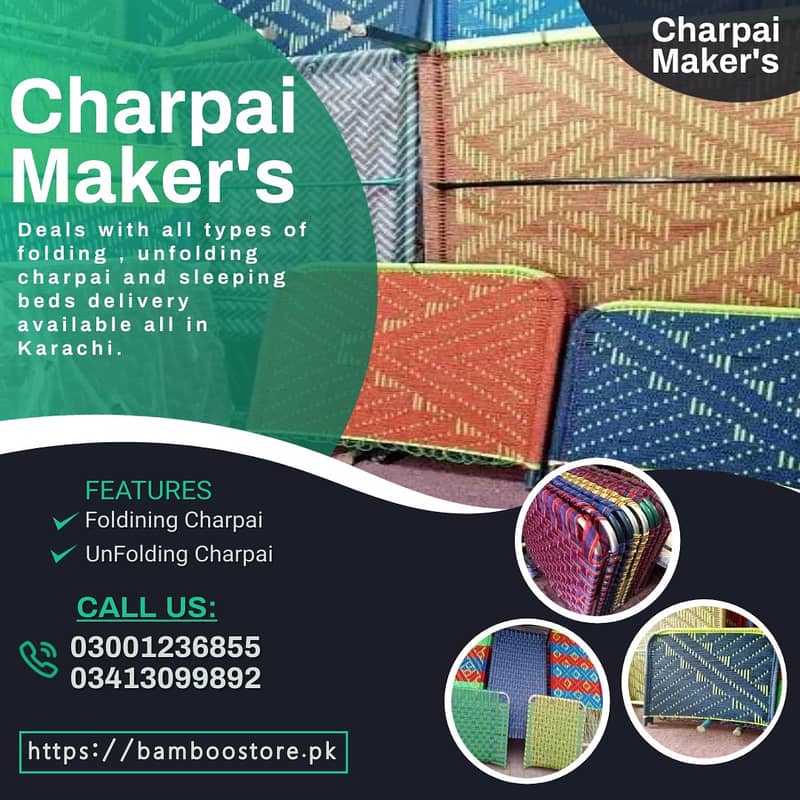 folding charpai/unfolding charpai/sleeping bed/iron charpai in karachi 0