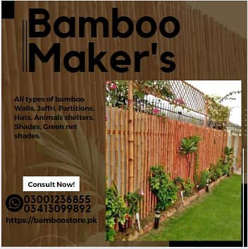 Jaffri walls/bamboo work/bamboo huts/animal shelter/parking shades 1