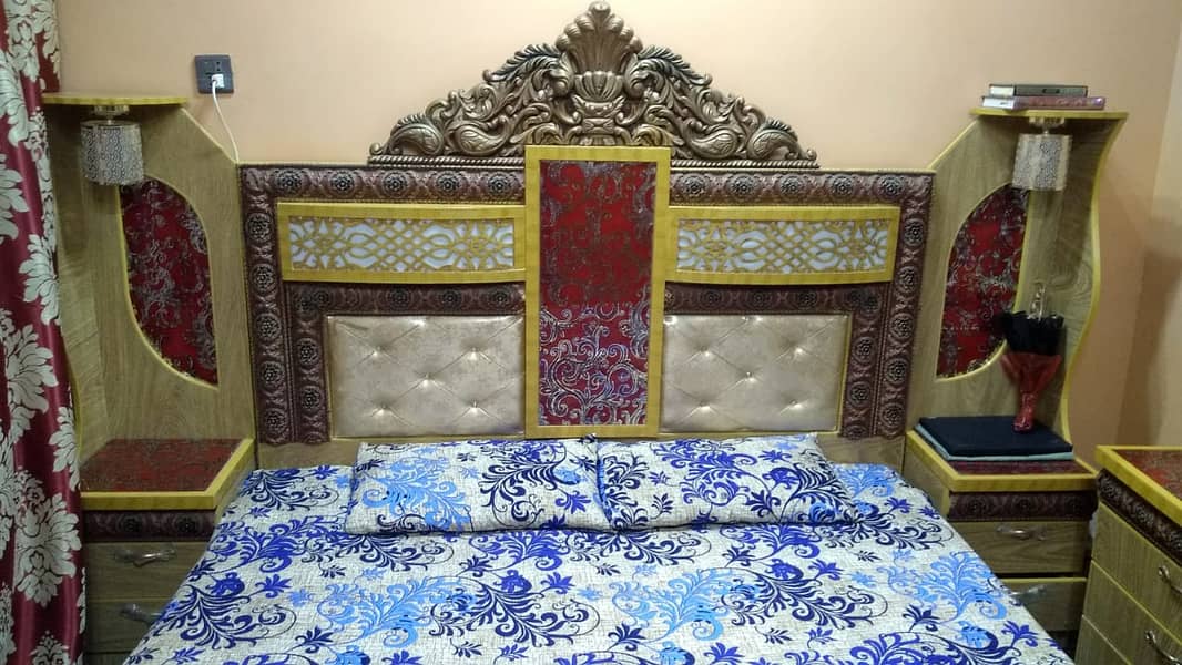 Double bed / bed set / gloss paint bed / Furniture / king size bed 2