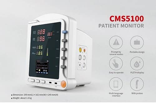 Patient Cardiac Monitor Vital Sign Monitor, BP apparatus, Saturation. 6
