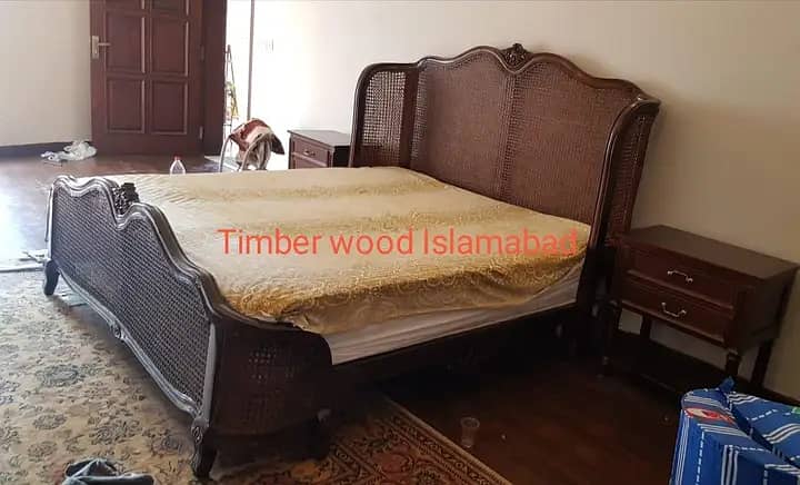 Cane double bed set 2