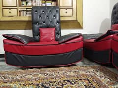 “Luxurious Two-Tone Leather Sofa”
