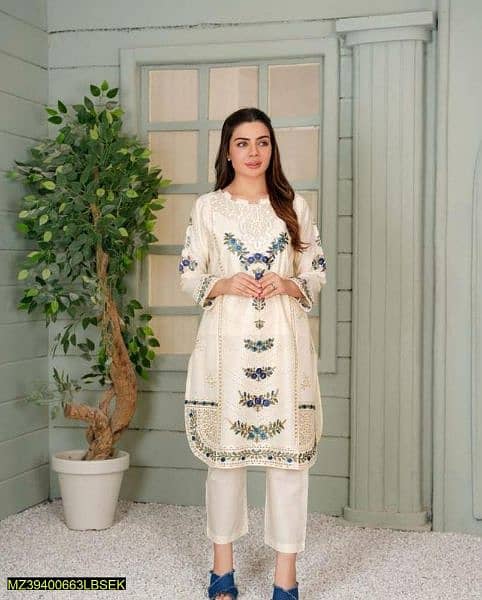 embroidered kurta with trouser 1