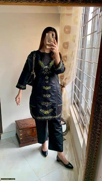 embroidered kurta with trouser 11