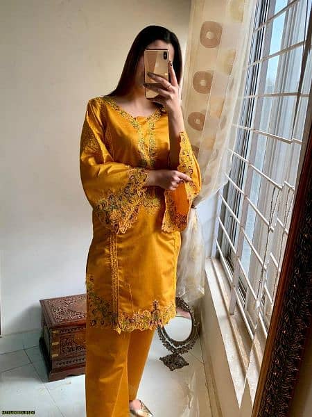 embroidered kurta with trouser 17