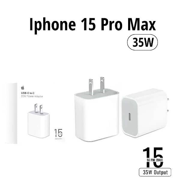 Iphone 15 Pro Max 3 Pin (Uk Pin) 35w Usb-C Power Adapter With cable 2