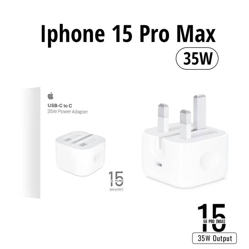 Iphone 14 Pro 2 Pin (Us Pin) 50w Usb-C+C Power Adapter With Usb-C 1