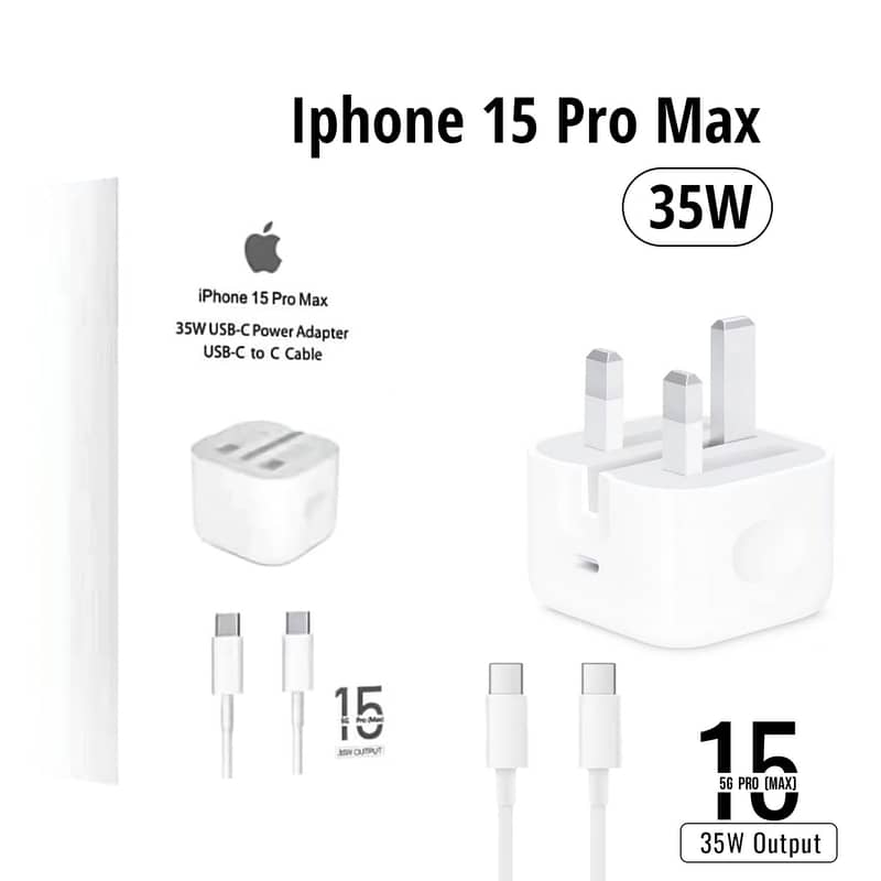 Iphone 14 Pro 2 Pin (Us Pin) 50w Usb-C+C Power Adapter With Usb-C 2