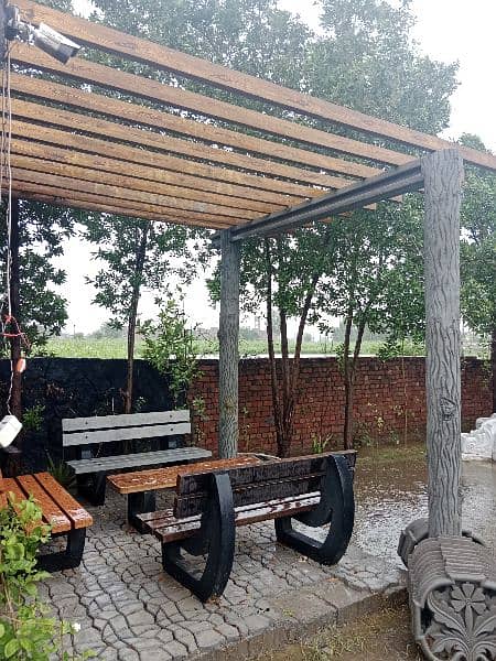 Cement, Concrete Bench, Chair and table for outdoor garden 18