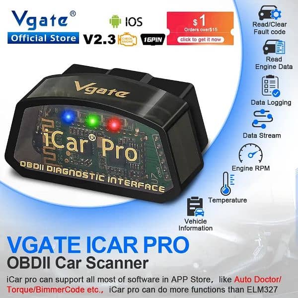 vgate original OBD2 Car scanner Bt 4.0 Wi-Fi carpro vgate original j 0