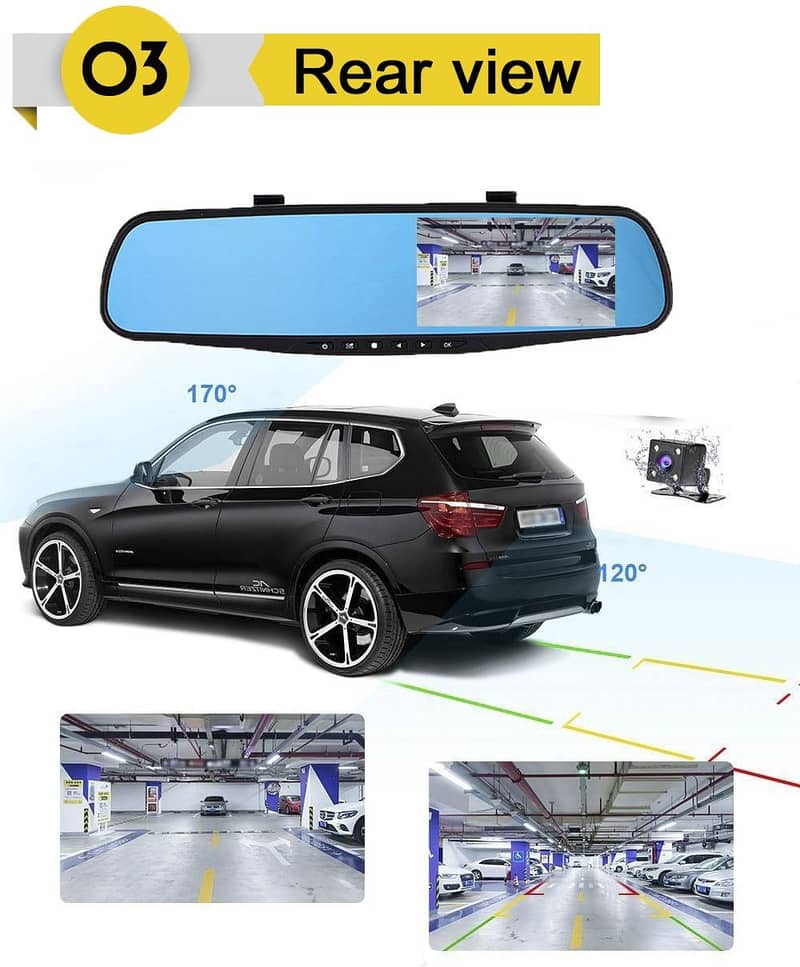 Car Dash Cam,4.3-FHD 1080P Dual Lens Car Dash cam DVR Camera Lens- 1
