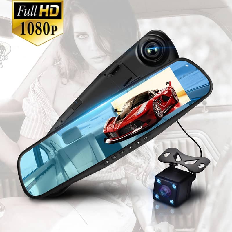 Car Dash Cam,4.3-FHD 1080P Dual Lens Car Dash cam DVR Camera Lens- 6