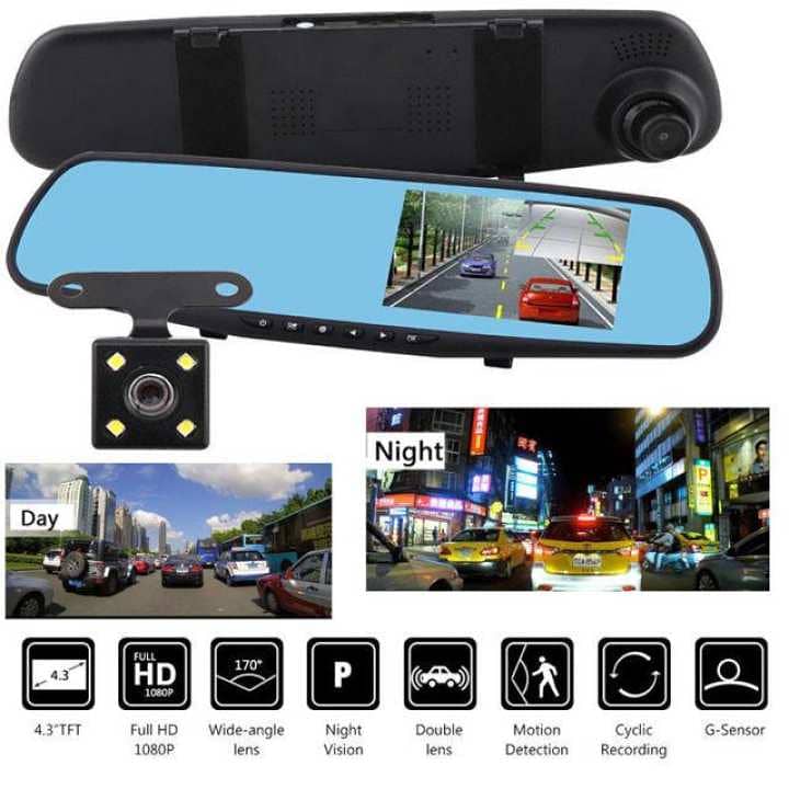 Car Dash Cam,4.3-FHD 1080P Dual Lens Car Dash cam DVR Camera Lens- 4