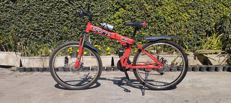 Red Sports Mountain Bike - Foldable (Like New) 4