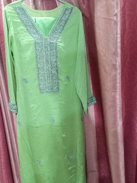 chiffon suit with silver handwork 0