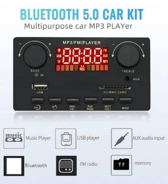 Car amplifier for wav flac mp3 bluetooth 3