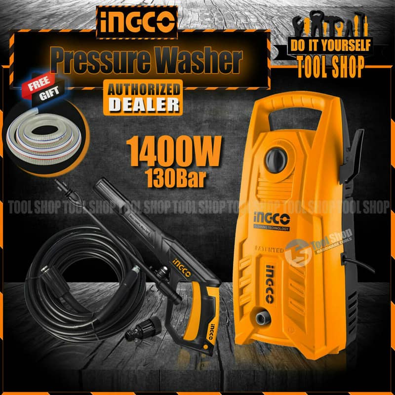 Ingco Original High Pressure Washer 1400W – 130Bar – New Improvement 0