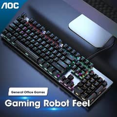 KEYBOARD AOC GK410 RGB MECHANICAL GAMING KEYBOARd WiTH BLUE SWiTCH