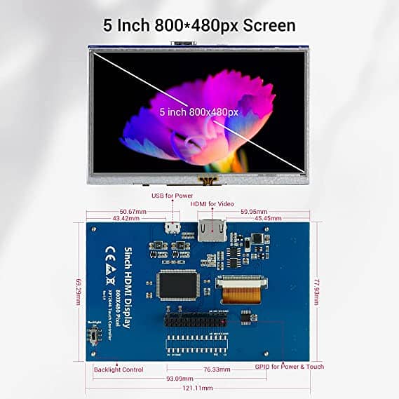 5 Inch Raspberry Pi Display Touch Screen 800x480 TFT LCD Moniter 2
