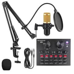 BM800 Condenser Microphone Set with V8 Sound Card Audio Interface Mic