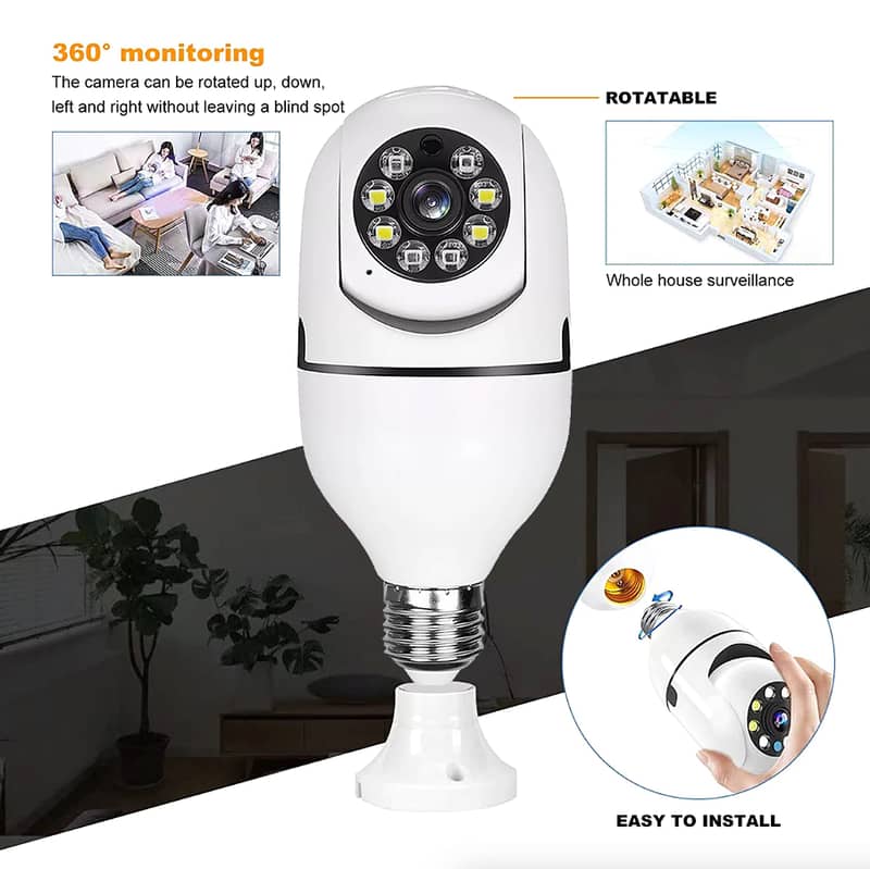 360° 1080P IP Light Bulb Wi-Fi Camera Smart Home Wireless Security 1