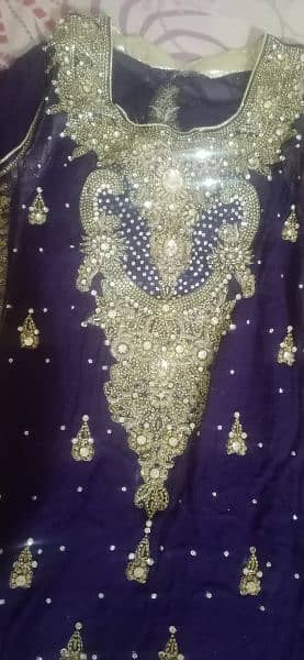 A purple dress with Golden work for sale 3 pc for sale 1