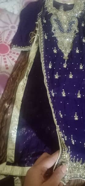 A purple dress with Golden work for sale 3 pc for sale 2